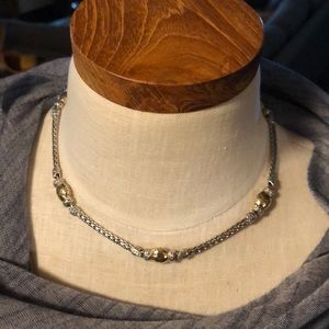 John Hardy Palu Necklace 16” SSilver/22k Gold